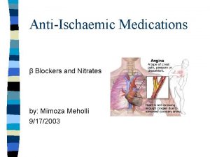 AntiIschaemic Medications Blockers and Nitrates by Mimoza Meholli