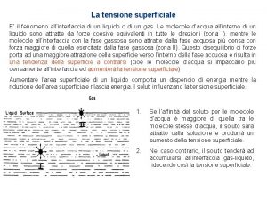 Tensione superficiale Tensione superficiale