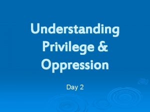 Understanding Privilege Oppression Day 2 Dominant vs Subordinate