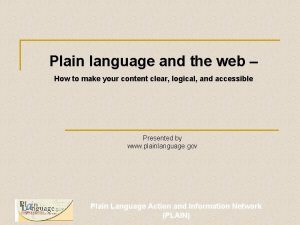 Plain language exercises