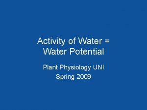 What is water potential in biology