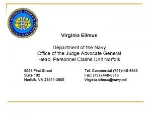 Virginia Eilmus Department of the Navy Office of