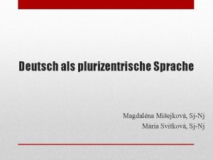 Deutsch als plurizentrische sprache