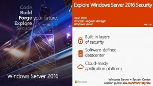 Explore Windows Server 2016 Security BRK 2152 BRK