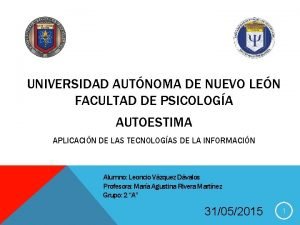 UNIVERSIDAD AUTNOMA DE NUEVO LEN FACULTAD DE PSICOLOGA