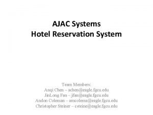 AJAC Systems Hotel Reservation System Team Members Anqi