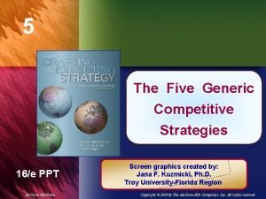 5 The Chapter Five Generic Title Competitive Strategies