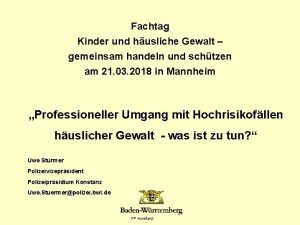 Fachtag Kinder und husliche Gewalt gemeinsam handeln und