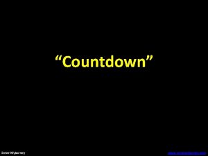 Countdown Steve Wyborney www stevewyborney com How many