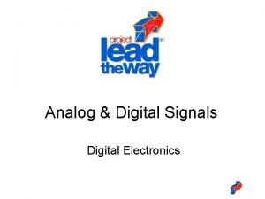 Analog Digital Signals Digital Electronics Analog Digital Signals