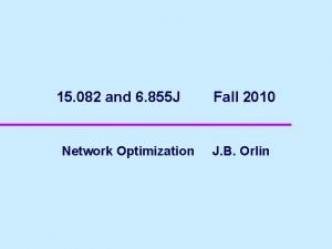 15 082 and 6 855 J Network Optimization