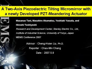 A TwoAxis Piezoelectric Tilting Micromirror with a newly