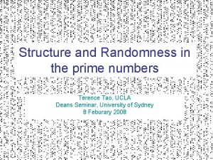 Structure and randomness