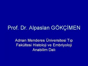 Prof Dr Alpaslan GKMEN Adnan Menderes niversitesi Tp