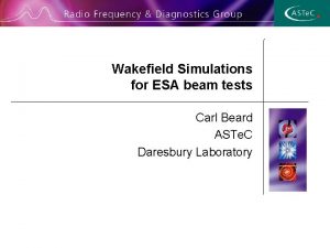 Wakefield Simulations for ESA beam tests Carl Beard