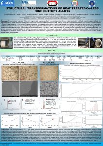 STRUCTURAL TRANSFORMATIONS OF HEAT TREATED CoLESS HIGH ENTROPY