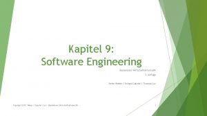 Kapitel 9 Software Engineering Basiswissen Wirtschaftsinformatik 3 Auflage