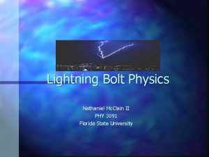 Physics of lightning