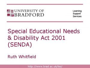 Special educational needs and disability act 2001