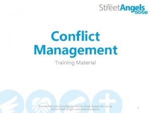 Conflict management training materials