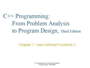 C Programming From Problem Analysis to Program Design