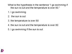 Hypothesis sentence structure