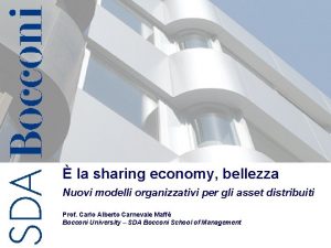 la sharing economy bellezza Nuovi modelli organizzativi per