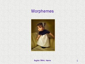 Morphemes English 306 A Harris 1 Suffix A