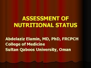 Abcd nutrition assessment