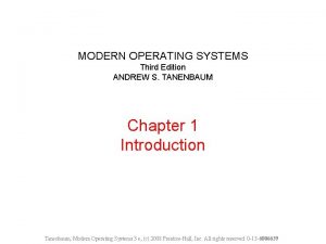 Modern operating systems 3rd edition