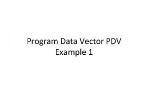 Program data vector