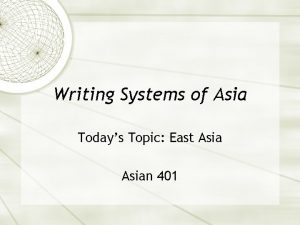 Asian writing systems