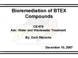 Bioremediation of BTEX Compounds CE 679 Adv Water