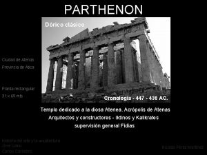 PARTHENON Drico clsico Ciudad de Atenas Provincia de