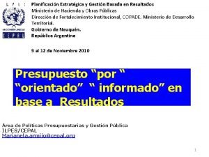 Planificacin Estratgica y Gestin Basada en Resultados Ministerio