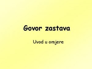 Govor zastava Uvod u omjere 2005 godine u