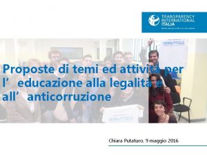 Proposte di temi ed attivit per leducazione alla