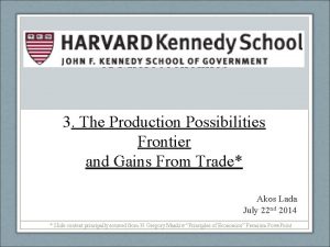 of Microeconomics 3 The Production Possibilities Frontier and