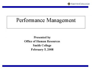 Performance management roles and responsibilities