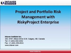 Project portfolio risk assessment