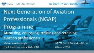 Next Generation of Aviation Professionals NGAP Programme Attracting