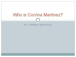 Corrina martinez