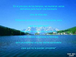 Principio de los tiempos Principio de los tiempos