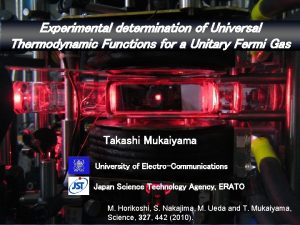 Experimental determination of Universal Thermodynamic Functions for a