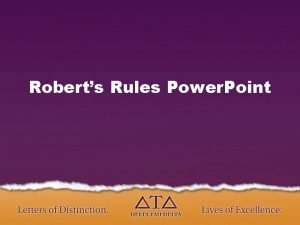 Robert's rules chapter 20