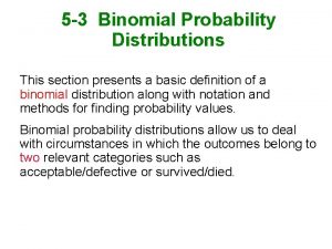 Meaning of binomial distribution