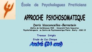 cole de Psychologues Praticiens Doris VasconcellosBernstein Matre de