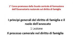 Scuola centrale formazione Scuola centrale formazione