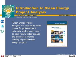 Clean energy project analysis Clean energy project analysis