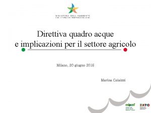 Direttiva quadro acque e implicazioni per il settore